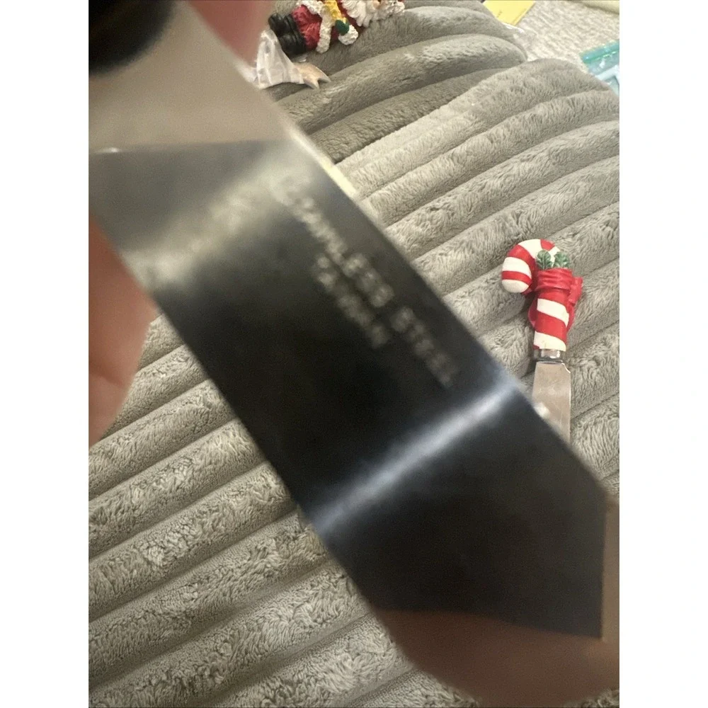 Vintage 1994 Christmas Holiday Cheese Butter Spreaders Stainless Steel‎ Knives